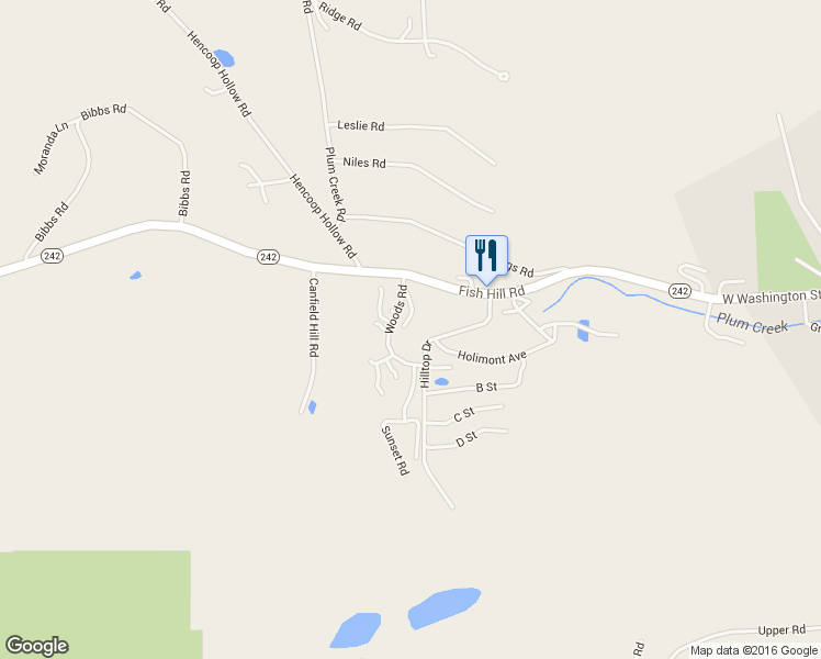 map of restaurants, bars, coffee shops, grocery stores, and more near 105 Brookline in Ellicottville