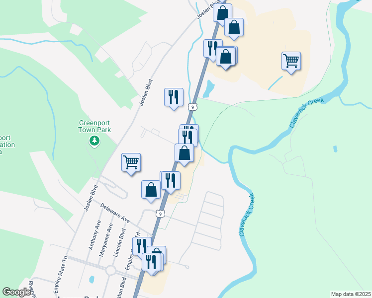 map of restaurants, bars, coffee shops, grocery stores, and more near 350 Fairview Avenue in Hudson