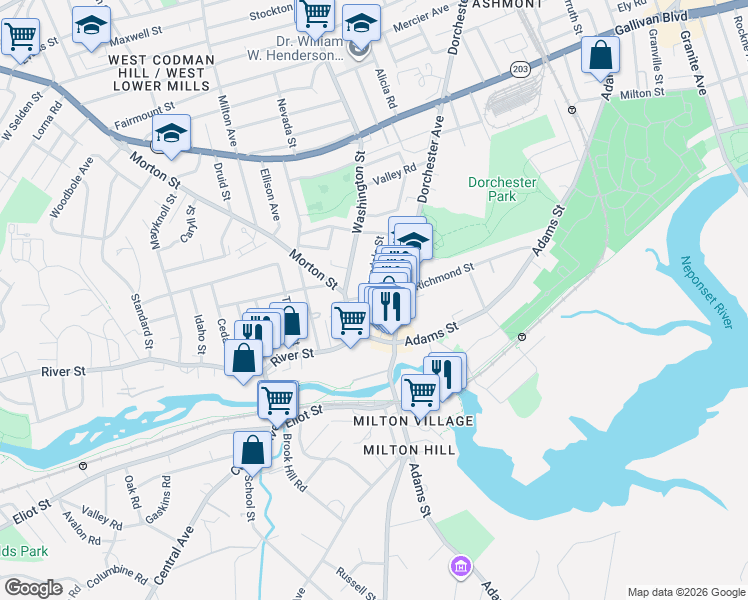 map of restaurants, bars, coffee shops, grocery stores, and more near 2 Adirondack Place in Boston