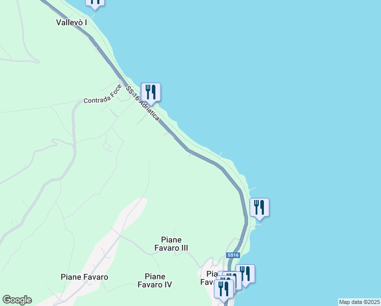map of restaurants, bars, coffee shops, grocery stores, and more near 288 Contrada Piane Favaro in Provincia di Chieti
