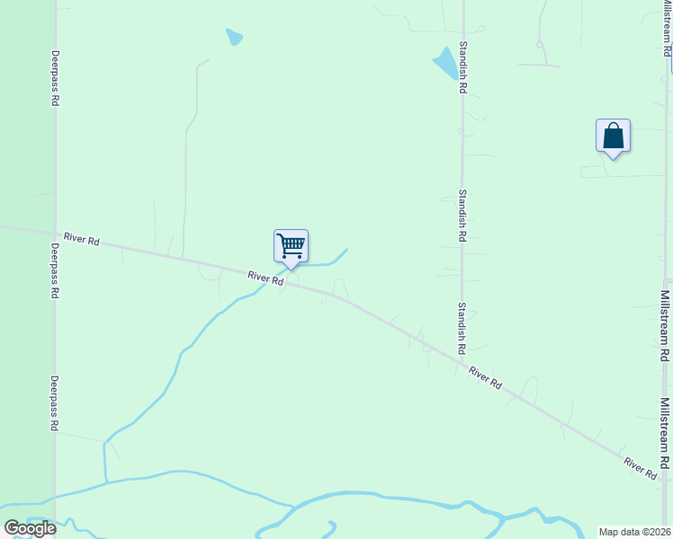 map of restaurants, bars, coffee shops, grocery stores, and more near 19404 River Road in Marengo