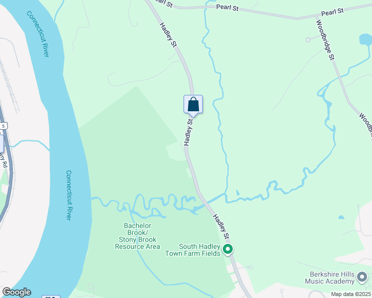 map of restaurants, bars, coffee shops, grocery stores, and more near 183 Hadley Street in South Hadley