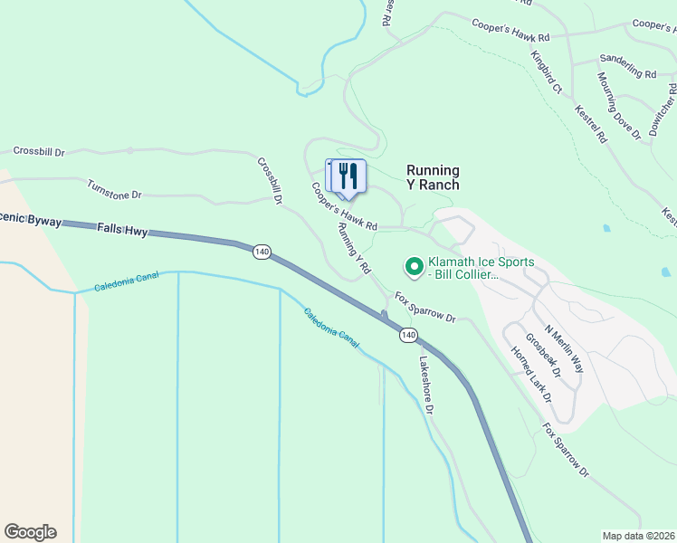 map of restaurants, bars, coffee shops, grocery stores, and more near 11668 Volcanic Legacy Scenic Byway in Klamath Falls