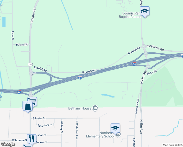 map of restaurants, bars, coffee shops, grocery stores, and more near U.S. 127 in Jackson
