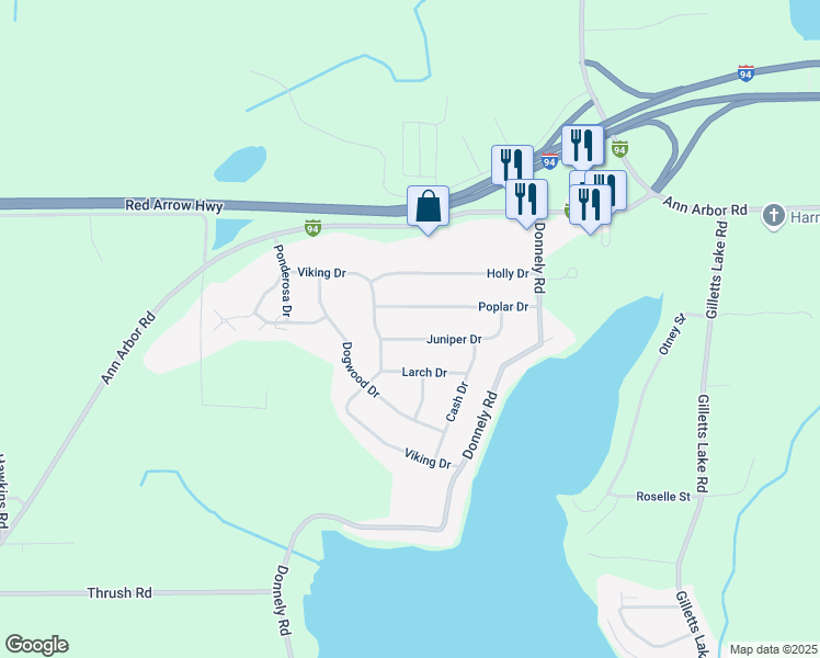 map of restaurants, bars, coffee shops, grocery stores, and more near 5606 Poplar Drive in Jackson