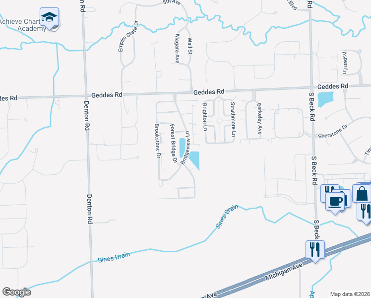 map of restaurants, bars, coffee shops, grocery stores, and more near 4191 Cornerstone Drive in Canton