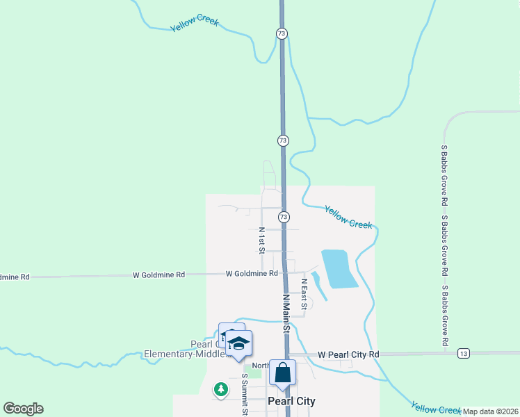 map of restaurants, bars, coffee shops, grocery stores, and more near 206 West Garfield Street in Pearl City