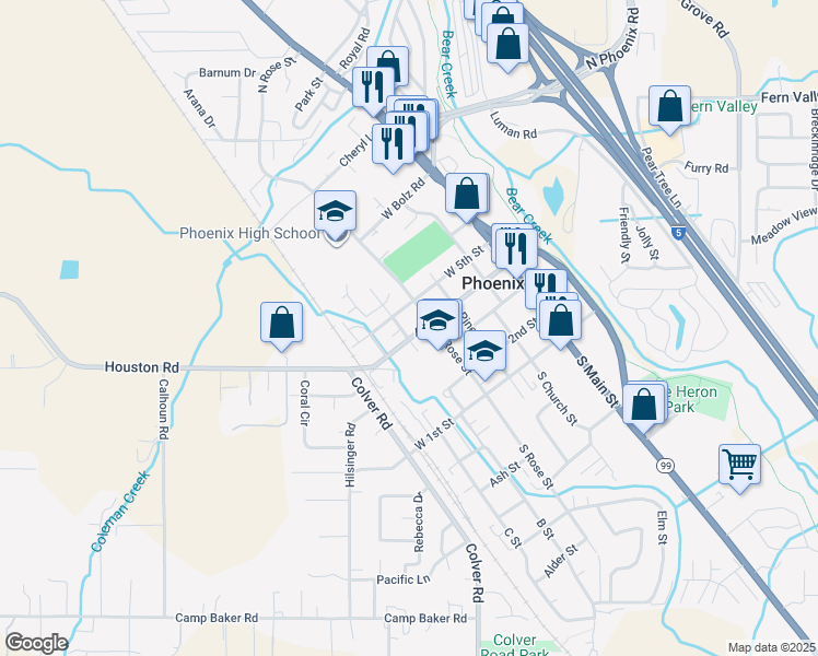map of restaurants, bars, coffee shops, grocery stores, and more near 409 West 5th Street in Phoenix