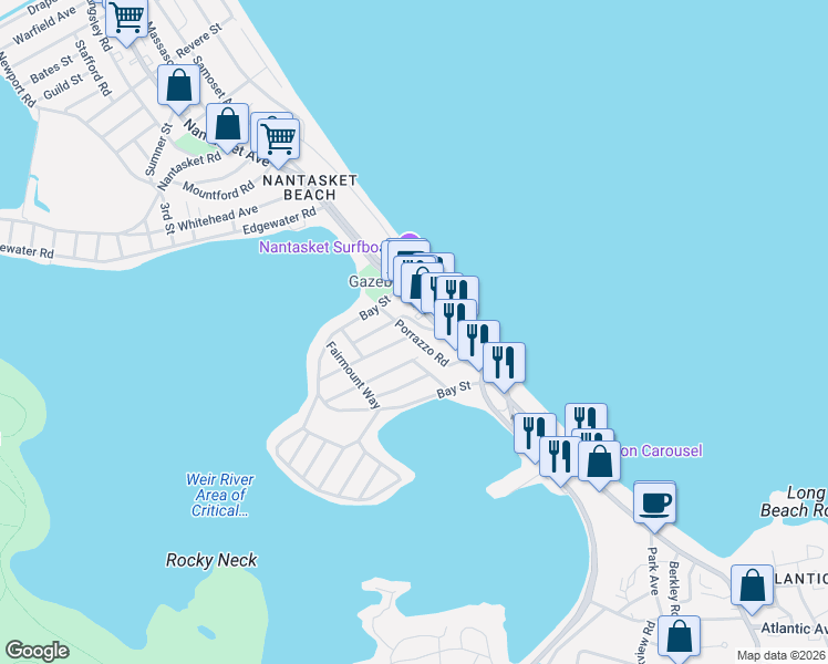 map of restaurants, bars, coffee shops, grocery stores, and more near 30 Porrazzo Road in Hull