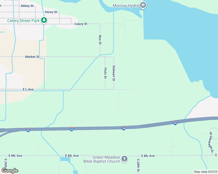 map of restaurants, bars, coffee shops, grocery stores, and more near 6757 L Avenue East in Kalamazoo