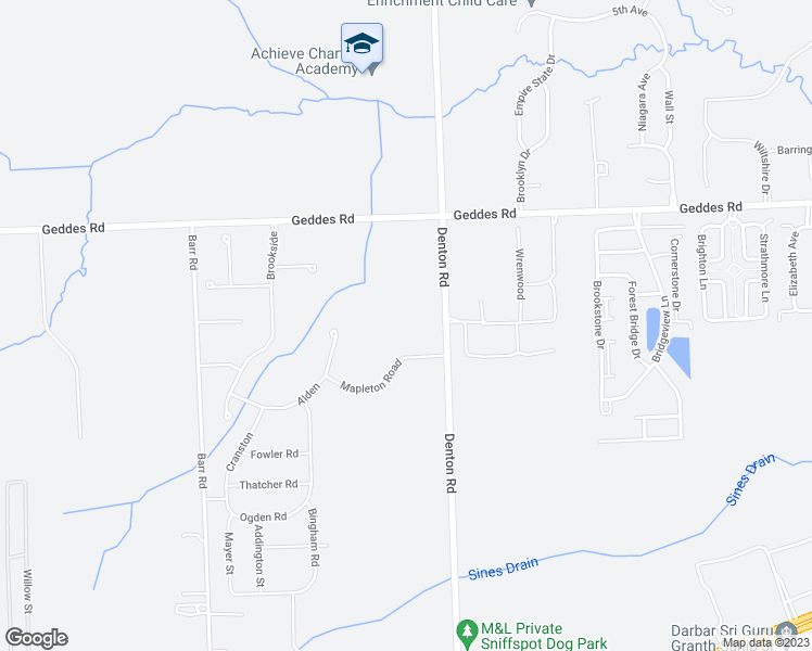 map of restaurants, bars, coffee shops, grocery stores, and more near 4286 Denton Road in Canton