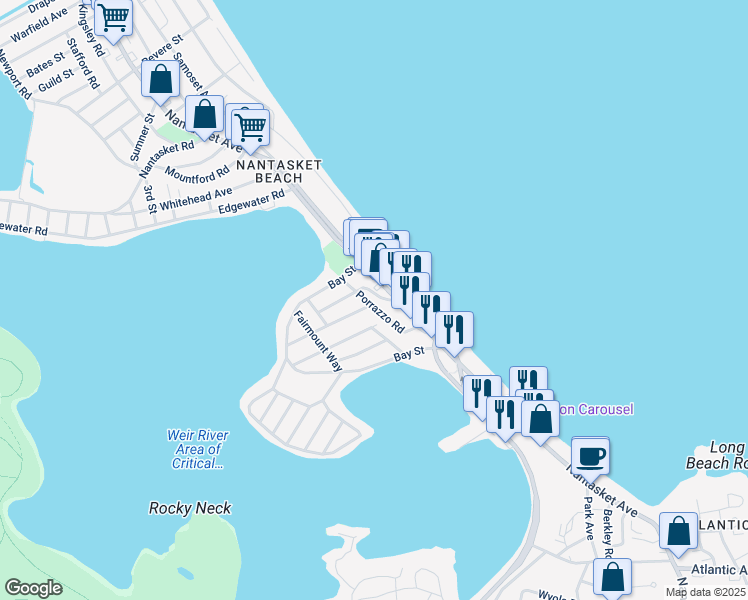 map of restaurants, bars, coffee shops, grocery stores, and more near 36 Porrazzo Road in Hull