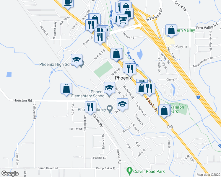 map of restaurants, bars, coffee shops, grocery stores, and more near 315 4th Street in Phoenix