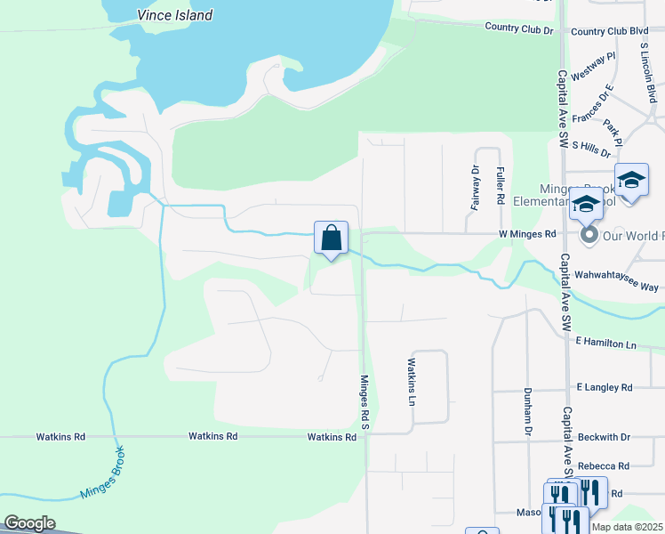 map of restaurants, bars, coffee shops, grocery stores, and more near in Springfield