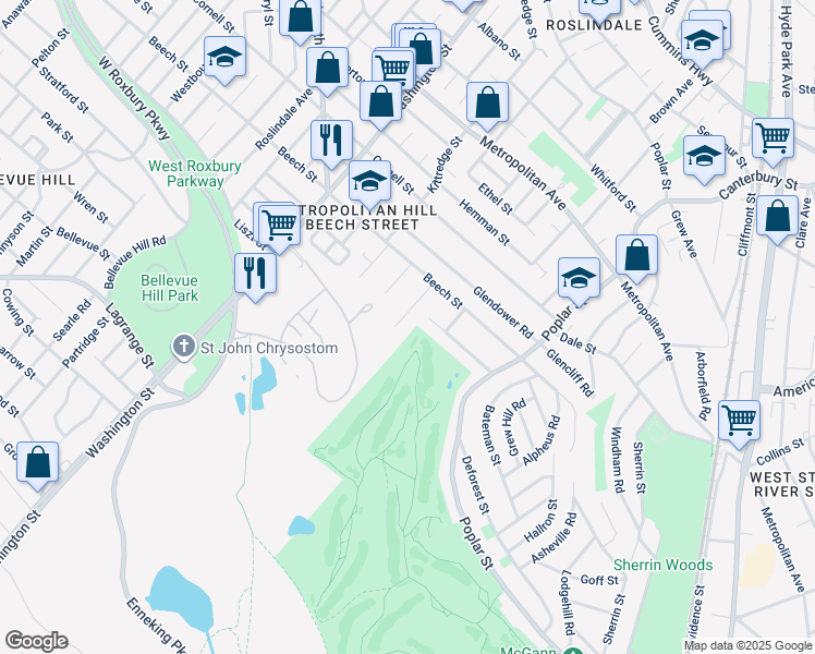 map of restaurants, bars, coffee shops, grocery stores, and more near 44 Winton Street in Boston
