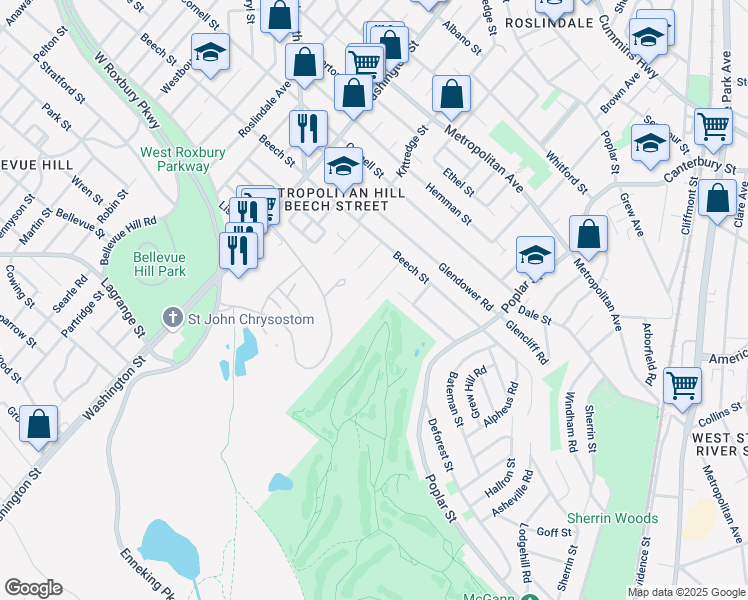 map of restaurants, bars, coffee shops, grocery stores, and more near 44 Winton Street in Boston