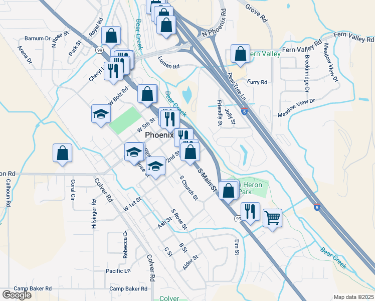 map of restaurants, bars, coffee shops, grocery stores, and more near 150 Main Street in Phoenix