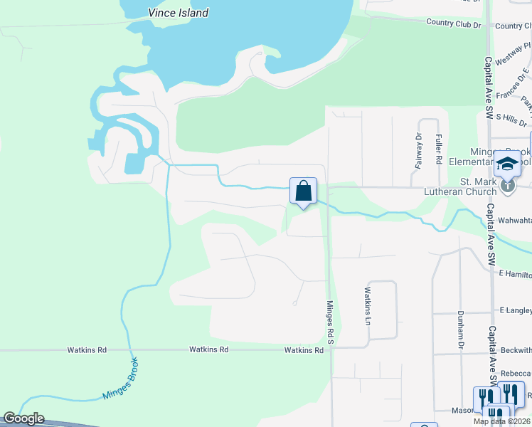 map of restaurants, bars, coffee shops, grocery stores, and more near 125 Buckley Lane in Battle Creek