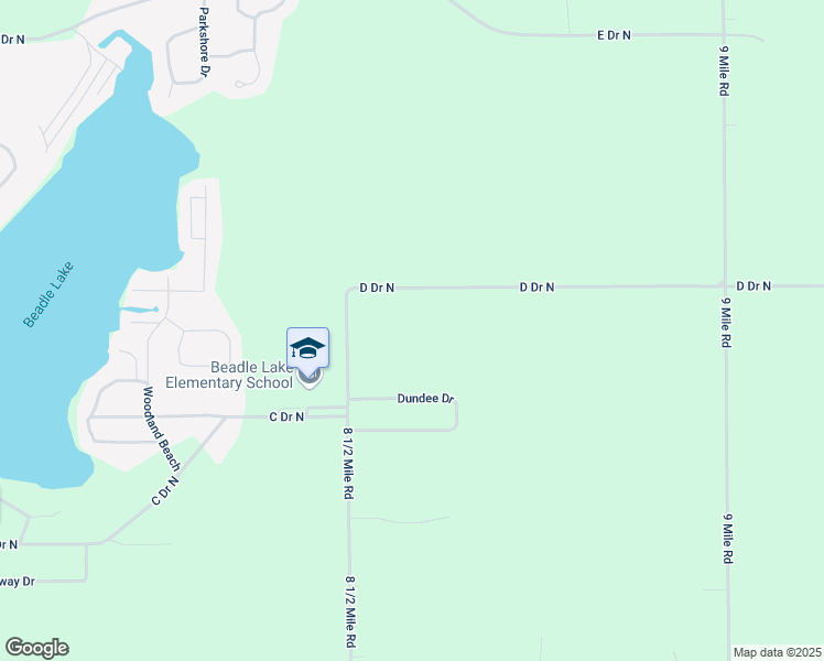 map of restaurants, bars, coffee shops, grocery stores, and more near 13886 8 1/2 Mile Road in Battle Creek