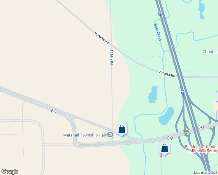 map of restaurants, bars, coffee shops, grocery stores, and more near 13901 15 Mile Road in Marshall