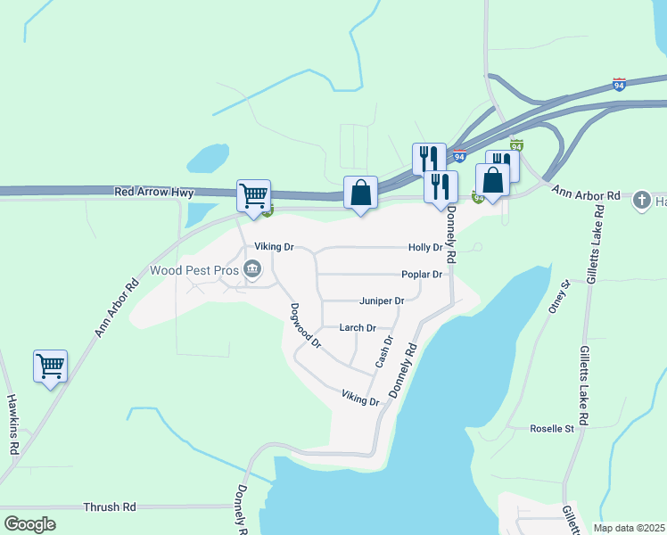 map of restaurants, bars, coffee shops, grocery stores, and more near 5606 Poplar Drive in Jackson