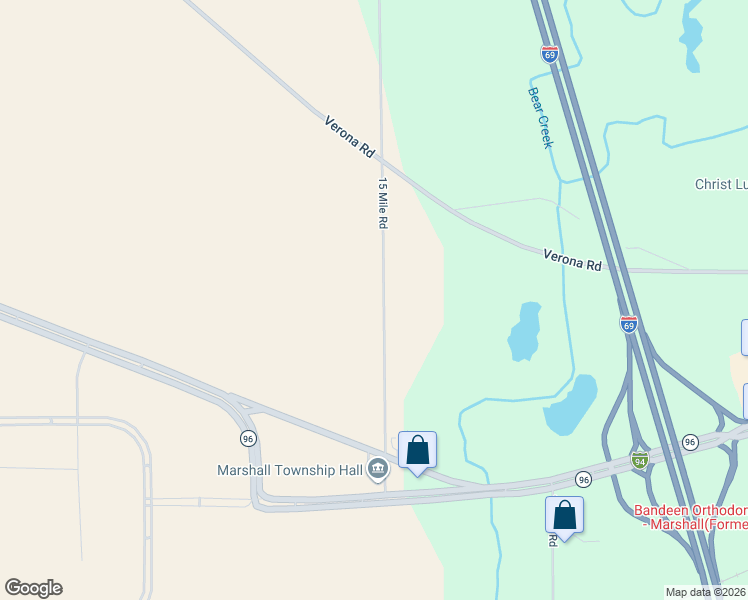 map of restaurants, bars, coffee shops, grocery stores, and more near 13901 15 Mile Road in Marshall