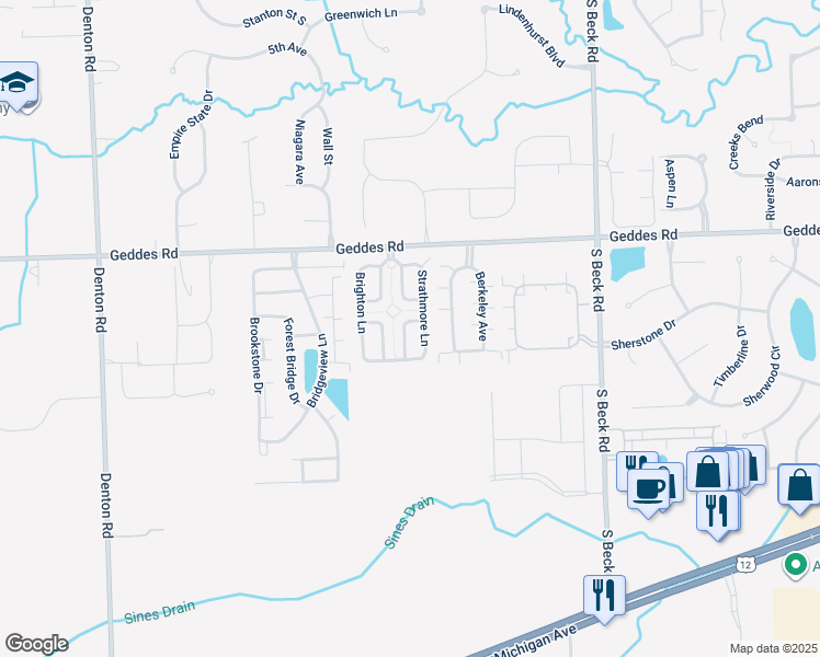 map of restaurants, bars, coffee shops, grocery stores, and more near 4052 Bruton Avenue in Canton