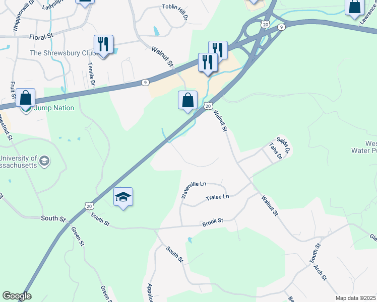 map of restaurants, bars, coffee shops, grocery stores, and more near 904 Hartford Turnpike in Shrewsbury