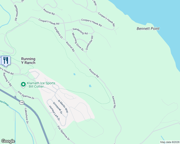 map of restaurants, bars, coffee shops, grocery stores, and more near 711 North 1st Street in Klamath Falls