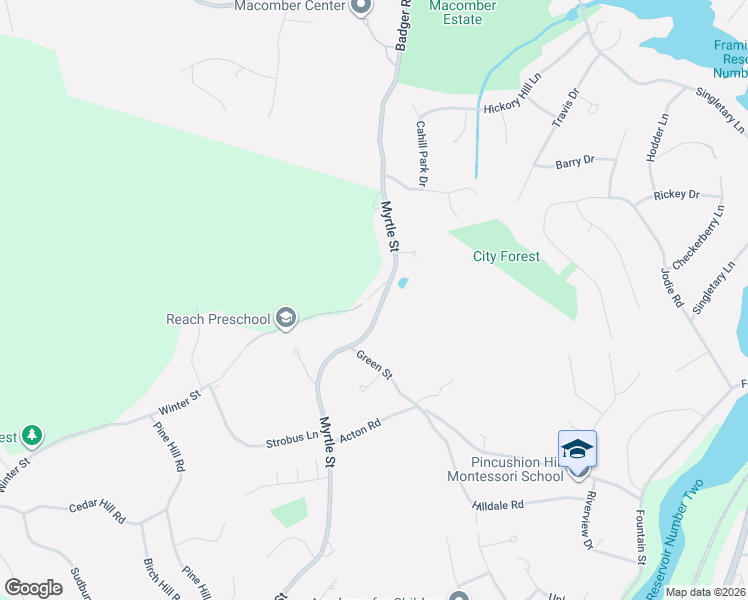 map of restaurants, bars, coffee shops, grocery stores, and more near 300 Winter Street in Ashland