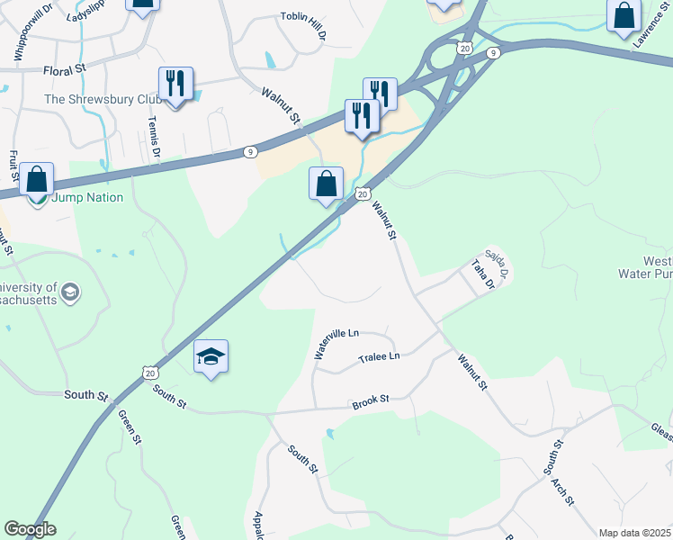 map of restaurants, bars, coffee shops, grocery stores, and more near 904 Hartford Turnpike in Shrewsbury