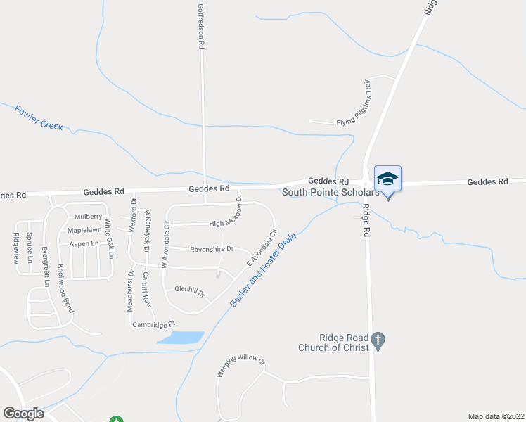 map of restaurants, bars, coffee shops, grocery stores, and more near 10156 East Avondale Circle in Superior Charter Township