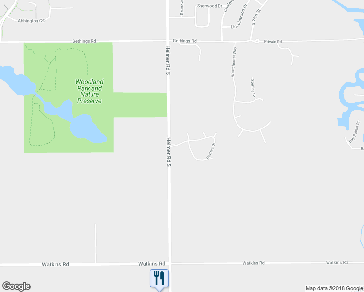 map of restaurants, bars, coffee shops, grocery stores, and more near 166 Potters Drive in Battle Creek