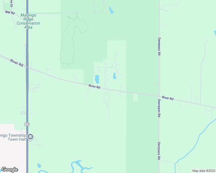 map of restaurants, bars, coffee shops, grocery stores, and more near 20418 River Road in Marengo