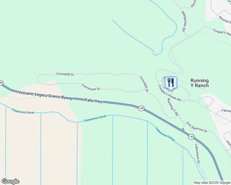 map of restaurants, bars, coffee shops, grocery stores, and more near 12044 Turnstone Drive in Klamath Falls