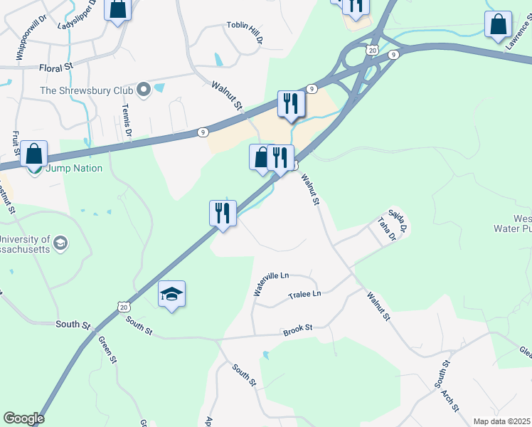 map of restaurants, bars, coffee shops, grocery stores, and more near 904 Hartford Turnpike in Shrewsbury