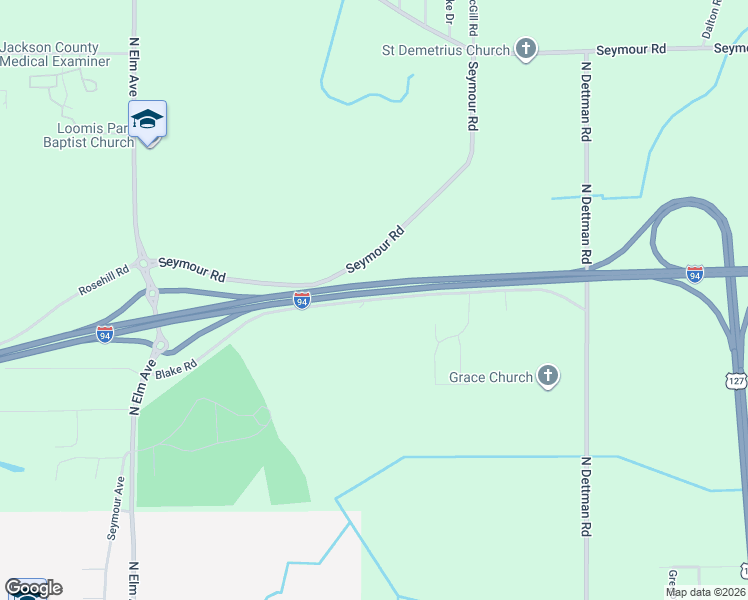 map of restaurants, bars, coffee shops, grocery stores, and more near 2248 Blake Road in Jackson
