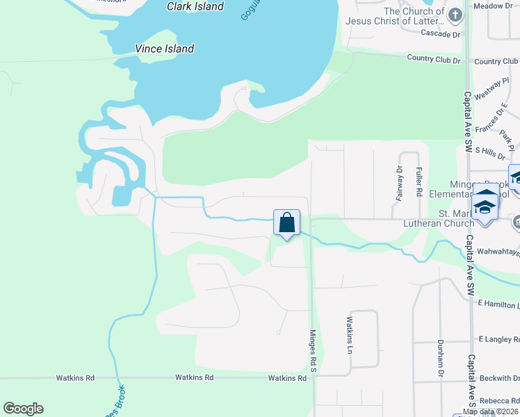 map of restaurants, bars, coffee shops, grocery stores, and more near 33 Lynwood Drive in Battle Creek