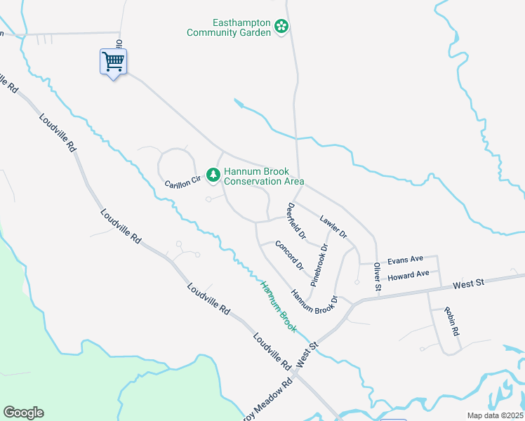 map of restaurants, bars, coffee shops, grocery stores, and more near 18 Laurin Lane in Easthampton