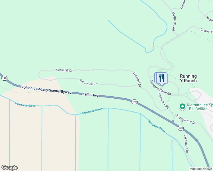 map of restaurants, bars, coffee shops, grocery stores, and more near 12152 Turnstone Drive in Klamath Falls