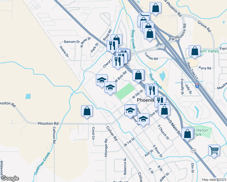 map of restaurants, bars, coffee shops, grocery stores, and more near 340 Independence Circle in Phoenix