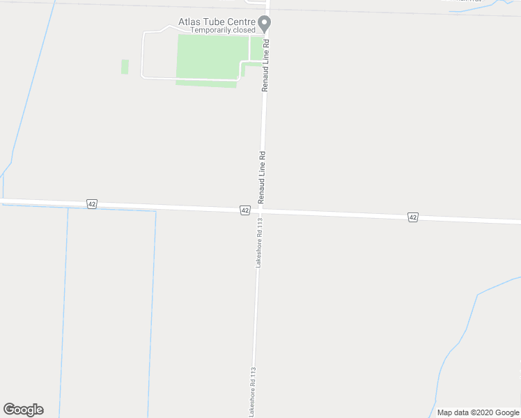 map of restaurants, bars, coffee shops, grocery stores, and more near 525 Renaud Line Road in Lakeshore