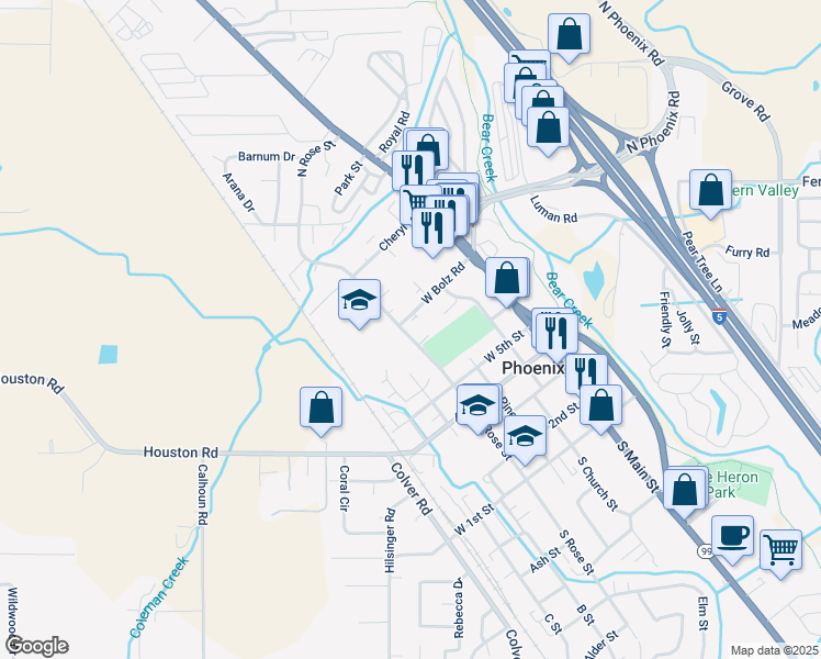 map of restaurants, bars, coffee shops, grocery stores, and more near 340 Independence Circle in Phoenix