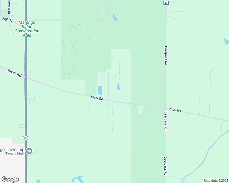 map of restaurants, bars, coffee shops, grocery stores, and more near 20418 River Road in Marengo