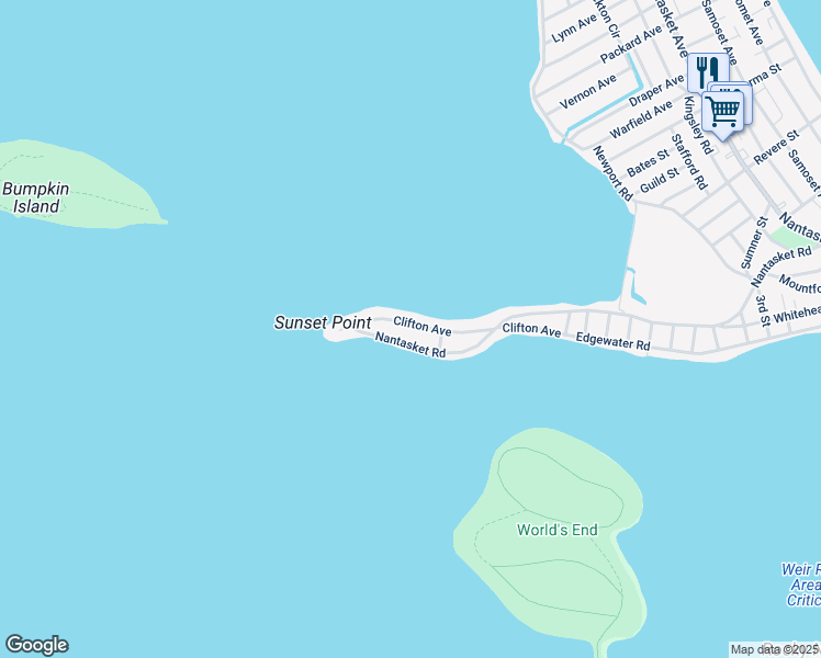 map of restaurants, bars, coffee shops, grocery stores, and more near 66 Clifton Avenue in Hull