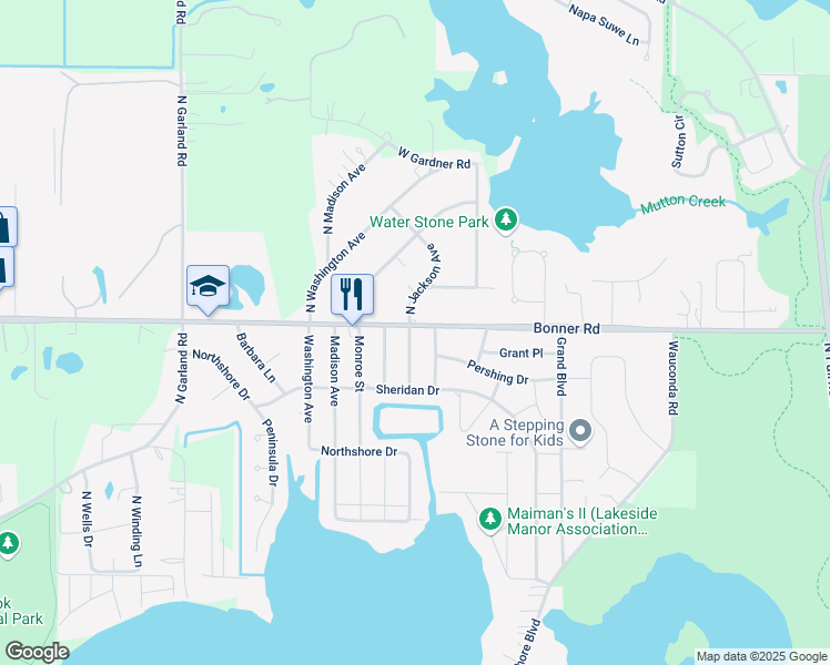 map of restaurants, bars, coffee shops, grocery stores, and more near 28520 North Jackson Avenue in Wauconda