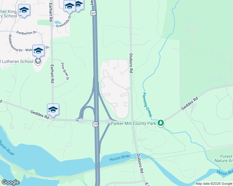 map of restaurants, bars, coffee shops, grocery stores, and more near 442 Village Green Boulevard in Ann Arbor