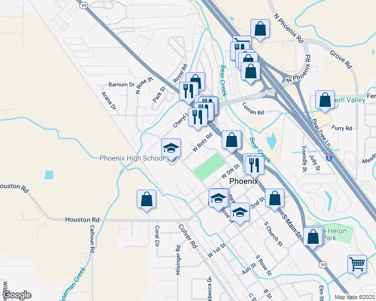 map of restaurants, bars, coffee shops, grocery stores, and more near 248 West Bolz Road in Phoenix