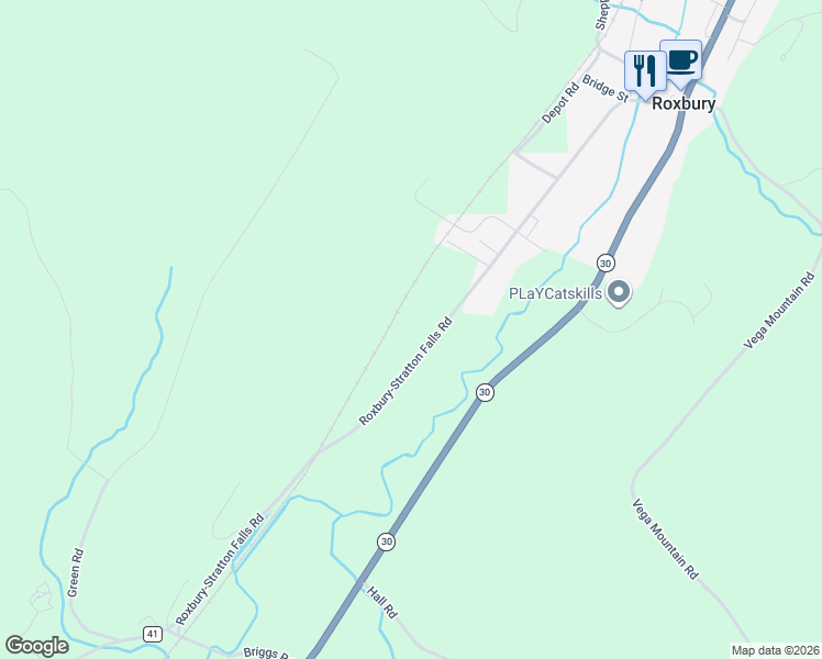 map of restaurants, bars, coffee shops, grocery stores, and more near 1631 County Road 41 in Roxbury