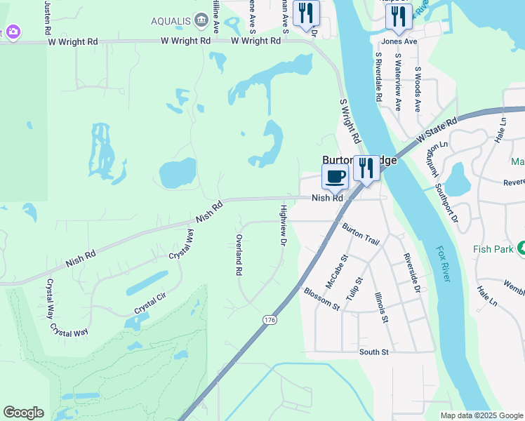 map of restaurants, bars, coffee shops, grocery stores, and more near 1907 Nish Road in Crystal Lake